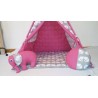 Detský stan Lišky ružový