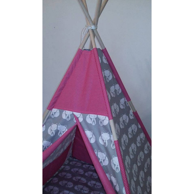 Detský stan Lišky ružový