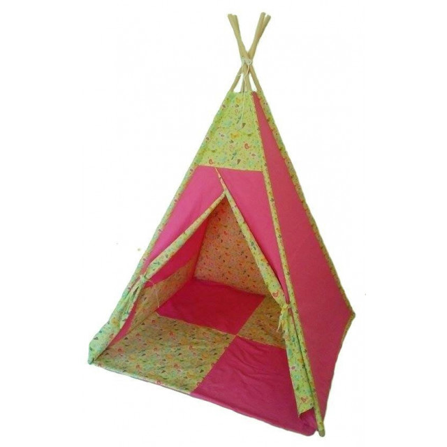 Detský stan Vtáčikovia ružový