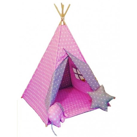 Detský stan ružový s bodkami