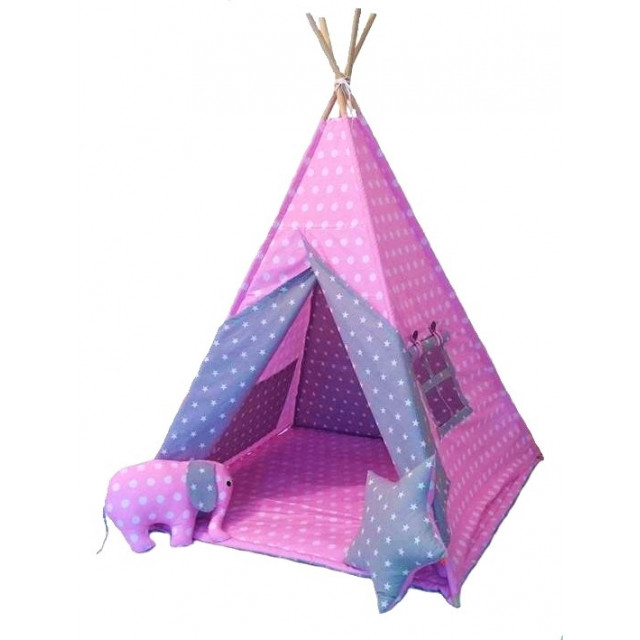 Detský stan ružový s bodkami