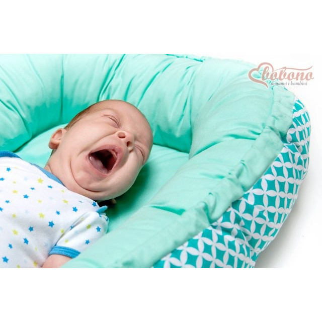 Obojstranný kokon pre bábätko - kvety mätové + mätová