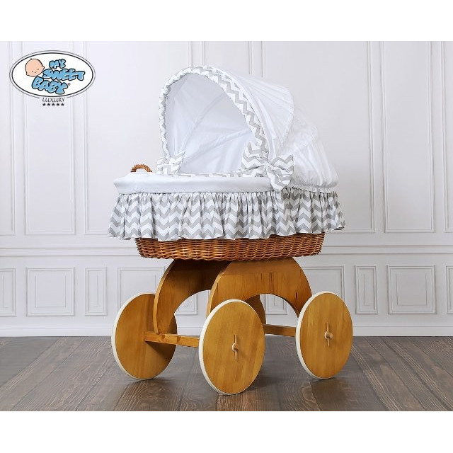 Prútený kôš pre bábätko Hannah cik-cak