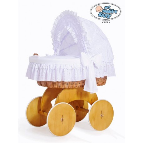 Prútený kôš pre bábätko CHARLOTTE s krajkou