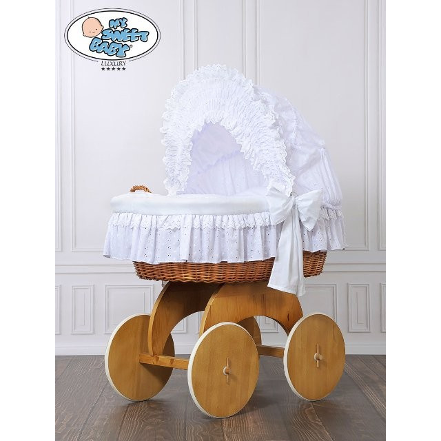 Prútený kôš pre bábätko CHARLOTTE s krajkou