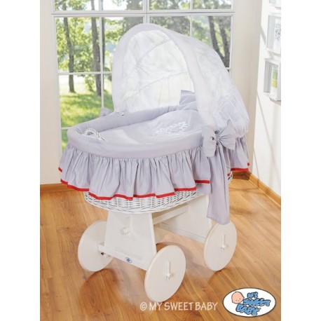 Prútený kôš pre bábätko biely Glamour
