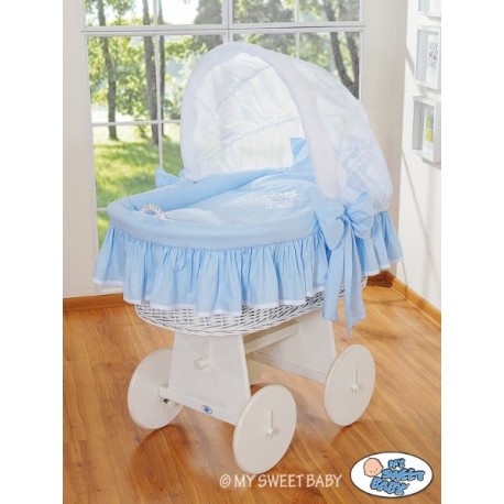 Prútený kôš pre bábätko biely Glamour