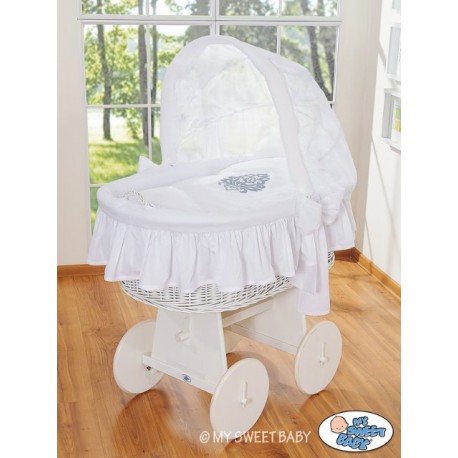 Prútený kôš pre bábätko biely Glamour