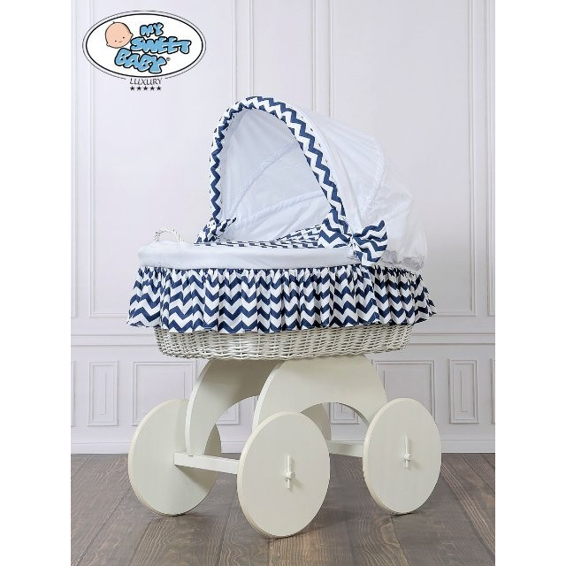 Prútený kôš pre bábätko biely HANNAH