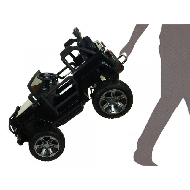 Džíp wrangler 4x4, náhon 4 Eva kolies, batérie 2x 12V/10Ah, 2,4G DO, USB,SD,Mp3,FM, otváracie dvere, čalunená sedačka, pérovanie