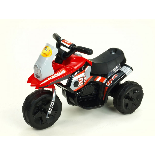 Motorka Racing šport 6V, s 2 svetlami a hudbou, pre najmenších, červená