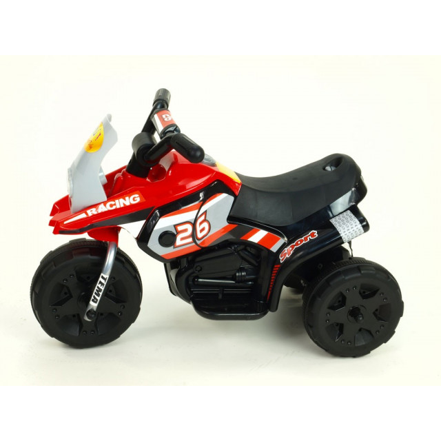 Motorka Racing šport 6V, s 2 svetlami a hudbou, pre najmenších, červená
