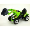 Traktor Kingdom s ovladatelnou nakladaciou  lyžicou, mohutnými kolesami a konstrukciou, 2x motor 12V, 2x náhon, zelený