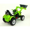 Traktor Kingdom s ovladatelnou nakladaciou  lyžicou, mohutnými kolesami a konstrukciou, 2x motor 12V, 2x náhon, zelený