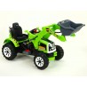 Traktor Kingdom s ovladatelnou nakladaciou  lyžicou, mohutnými kolesami a konstrukciou, 2x motor 12V, 2x náhon, zelený