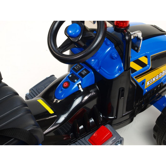 Traktor Kingdom s mohutnými kolesami a konštruciou, 2x motor 12V, 2x náhon, žltý