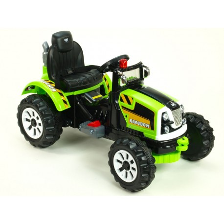 Traktor Kingdom s mohutnými kolesami a konštruciou, 2x motor 12V, 2x náhon, žltý