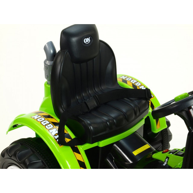 Traktor Kingdom s mohutnými kolesami a konštruciou, 2x motor 12V, 2x náhon, žltý