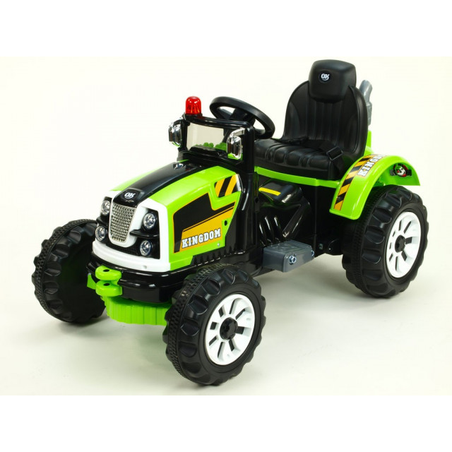 Traktor Kingdom s mohutnými kolesami a konštruciou, 2x motor 12V, 2x náhon, žltý