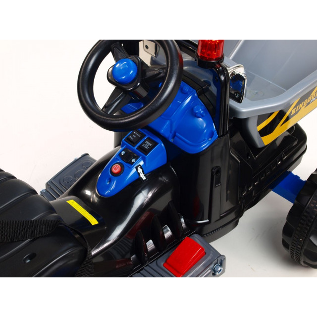 Traktor Kingdom s výklopnou korbou, mohutnými kolesami a konštrukciou, 2x motor 12V, 2x náhon, zelený