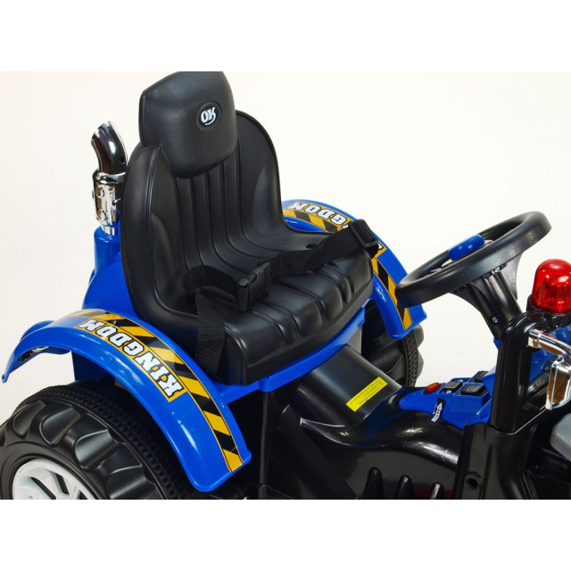 Traktor Kingdom s výklopnou korbou, mohutnými kolesami a konštrukciou, 2x motor 12V, 2x náhon, zelený