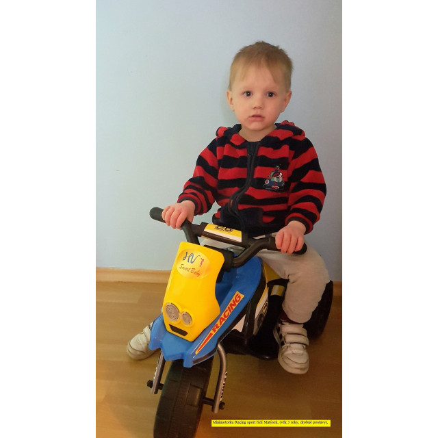 Motorka Racing šport 6V, s 2 svetlami a hudbou, pre najmenších, červená