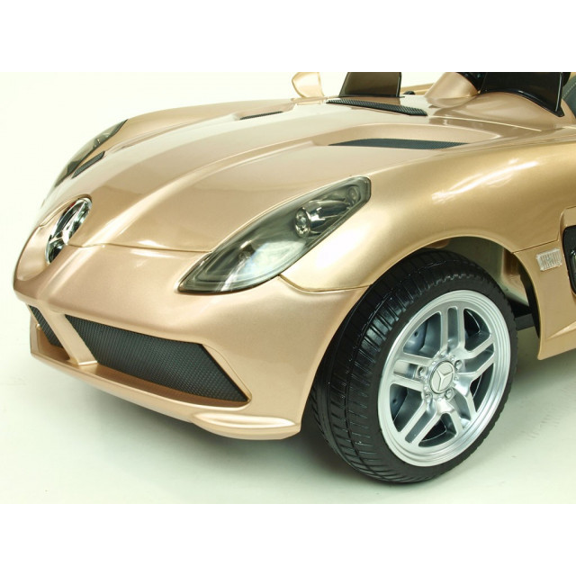Mercedes-Benz SLR Mc Laren Stirling Moss s 2.4G bluetooth DO, EVA kolesá, čalunená sedačka, LED, 12V