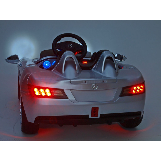 Mercedes-Benz SLR Mc Laren Stirling Moss s 2.4G bluetooth DO, EVA kolesá, čalunená sedačka, LED, 12V