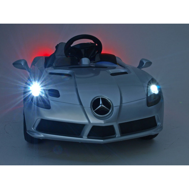 Mercedes-Benz SLR Mc Laren Stirling Moss s 2.4G bluetooth DO, EVA kolesá, čalunená sedačka, LED, 12V