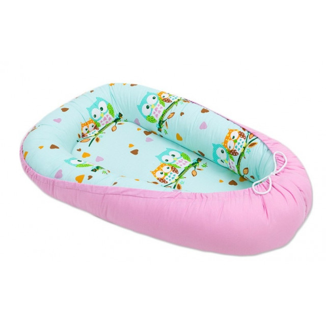 Obojstranný kokon pre bábätko. Mini hviezdičky sivé / mini hviezdičky biele