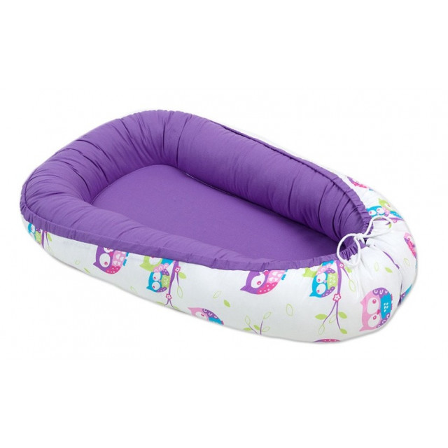 Obojstranný kokon pre bábätko. Mini hviezdičky sivé / mini hviezdičky biele