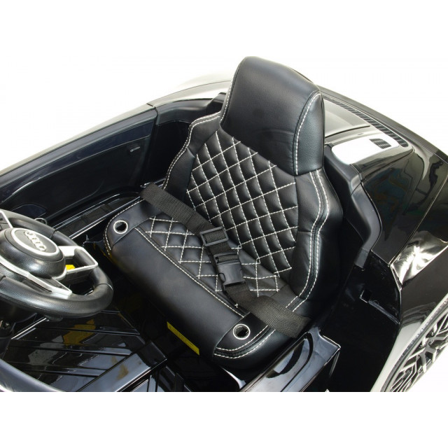 Audi R8 Spyder s 2.4G DO, EVA kolesami, otváracími dverami, LED osvetlením, FM, čalunenou sedačkou, lakované modré