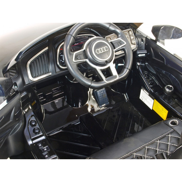 Audi R8 Spyder s 2.4G DO, EVA kolesami, otváracími dverami, LED osvetlením, FM, čalunenou sedačkou, lakované modré