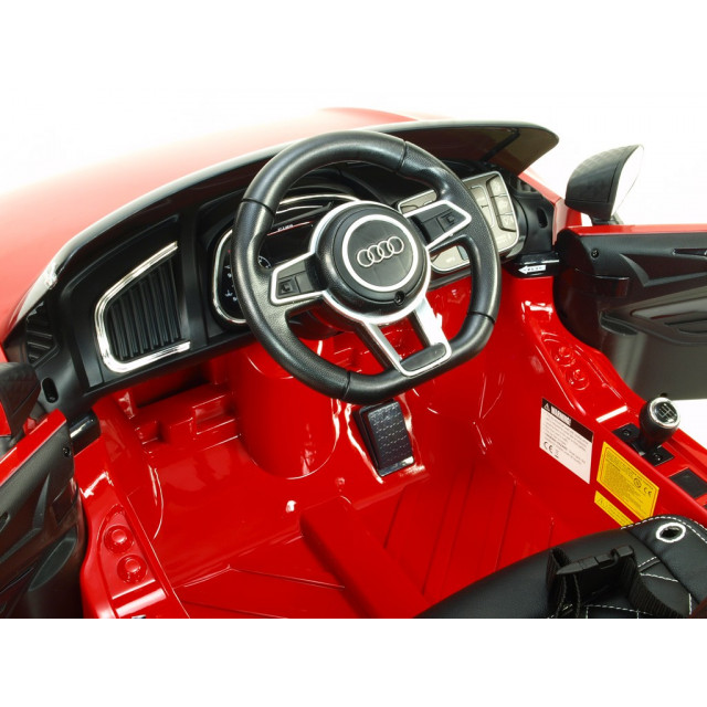 Audi R8 Spyder s 2.4G DO, EVA kolesami, otváracími dverami, LED osvetlením, FM, čalunenou sedačkou, lakované modré