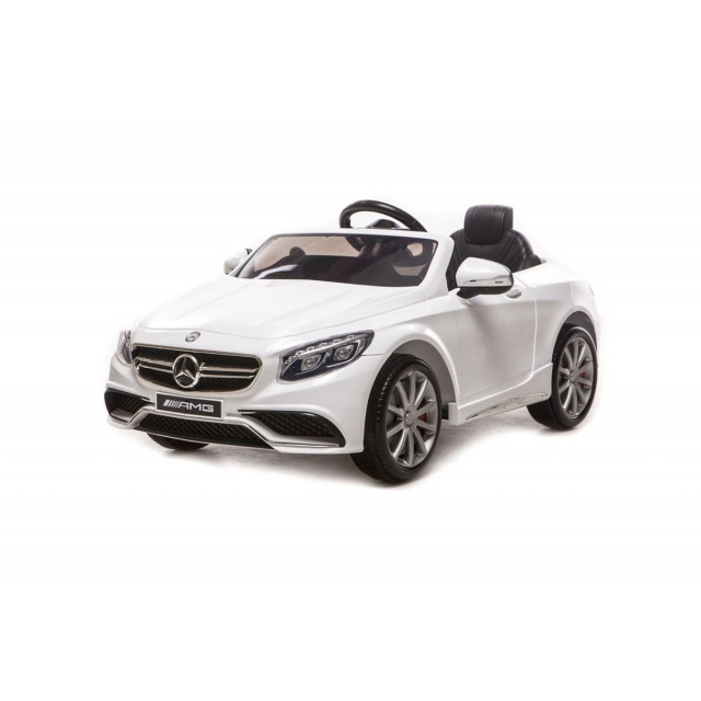 Mercedes - Benz S63 AMG, s 2.4G DO, pérovaním obidvoch náprav, EVA kolesami,12V, jahodovo červený