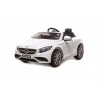 Mercedes - Benz S63 AMG, s 2.4G DO, pérovaním obidvoch náprav, EVA kolesami,12V, jahodovo červený