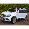 Dvojmiestný Mercedes GLS63 4x4,EVA kolesá,2,4G DO,LED osvetlenie,pérovanie,voltmeter,FM,USB,TF,čalunené sedačky,lakovaný biely