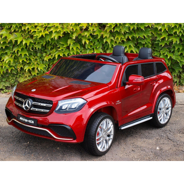 Dvojmiestný Mercedes GLS63 4x4,EVA kolesá,2,4G DO,LED osvetlenie,pérovanie,voltmeter,FM,USB,TF,čalunené sedačky,lakovaný biely