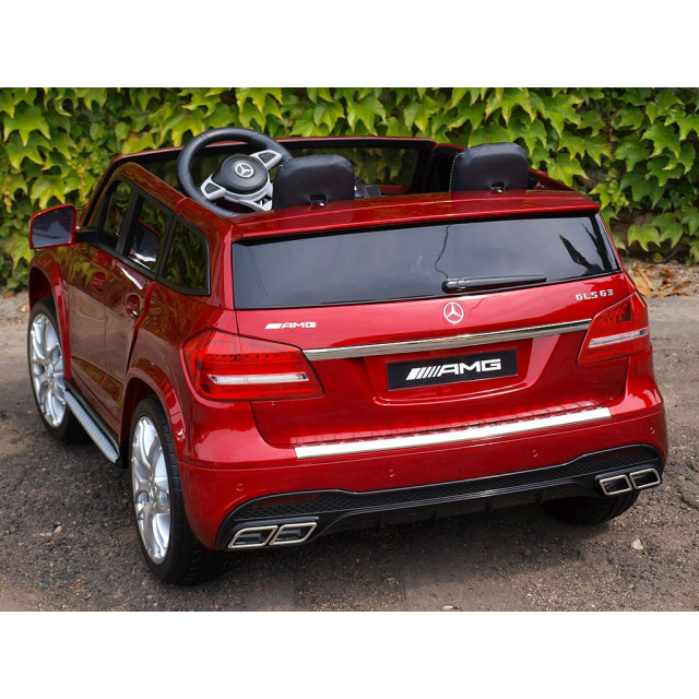 Dvojmiestný Mercedes GLS63 4x4,EVA kolesá,2,4G DO,LED osvetlenie,pérovanie,voltmeter,FM,USB,TF,čalunené sedačky,lakovaný biely