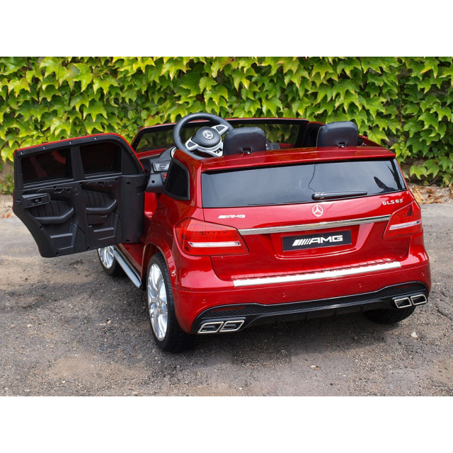 Dvojmiestný Mercedes GLS63 4x4,EVA kolesá,2,4G DO,LED osvetlenie,pérovanie,voltmeter,FM,USB,TF,čalunené sedačky,lakovaný biely