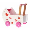 Drevený kočík pre bábiky ECO TOYS - ružový