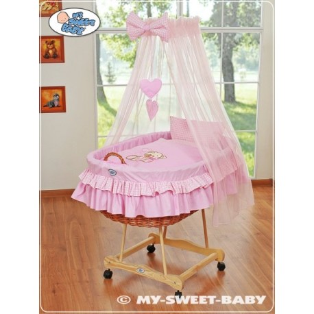 Prútený kôš pre bábätko Macko s mašľou