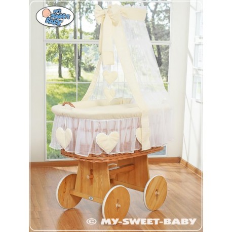 Prútený kôš pre bábätko Lux Srdiečka