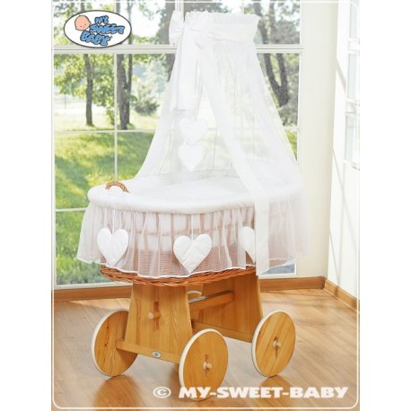 Prútený kôš pre bábätko Lux Srdiečka