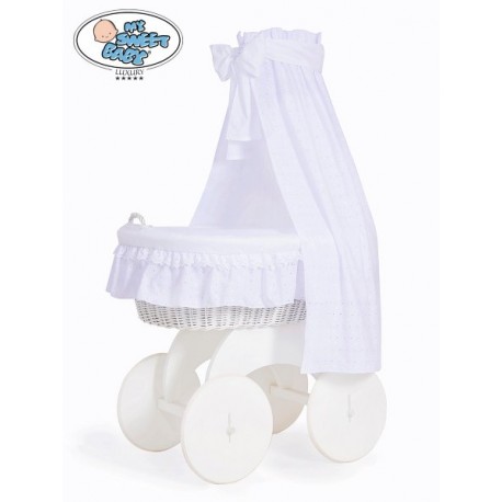 Prútený kôš pre bábätko CHARLOTTE s krajkou