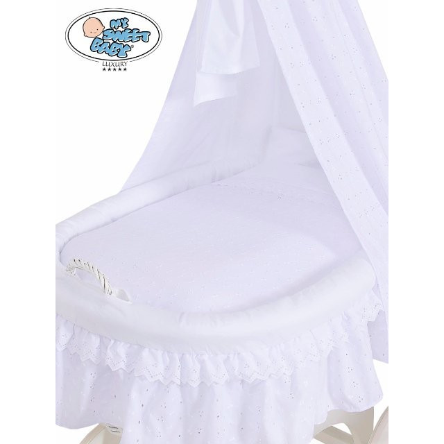 Prútený kôš pre bábätko CHARLOTTE s krajkou