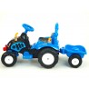 Elektrický traktor s vlečkou, modry, červený, zelený