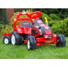 Elektrický traktor s vlečkou zelený