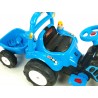 Elektrický traktor s vlečkou zelený