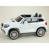 Dvojmiestný Mercedes GLS63 4x4,EVA kolesá,2,4G DO,LED osvetlenie,pérovanie,voltmeter,FM,USB,TF,čalunené sedačky,lakovaný biely